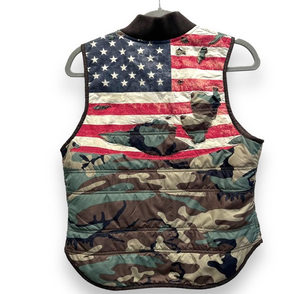 Ralph Lauren Denim & Supply American Flag Camo Puffer Vest Size Medium - Picture 5 of 11
